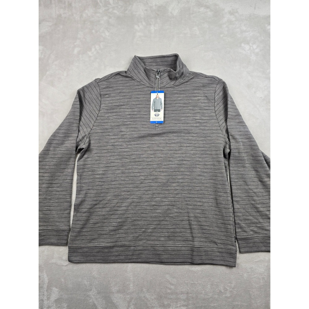 Dockers Quarter Zip Pullover Sweater Mens Large Gray‎ Cotton Blend NWT